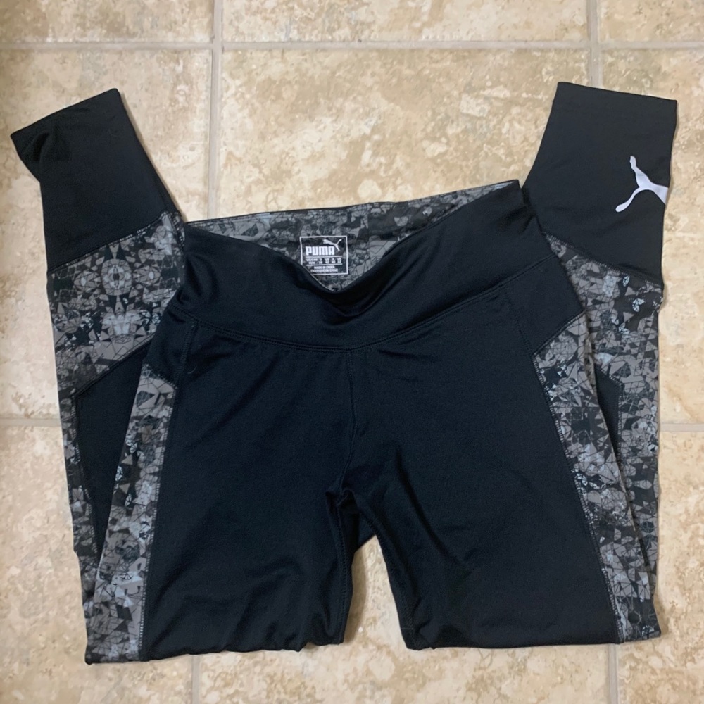 Puma black leggings tights workout pants M